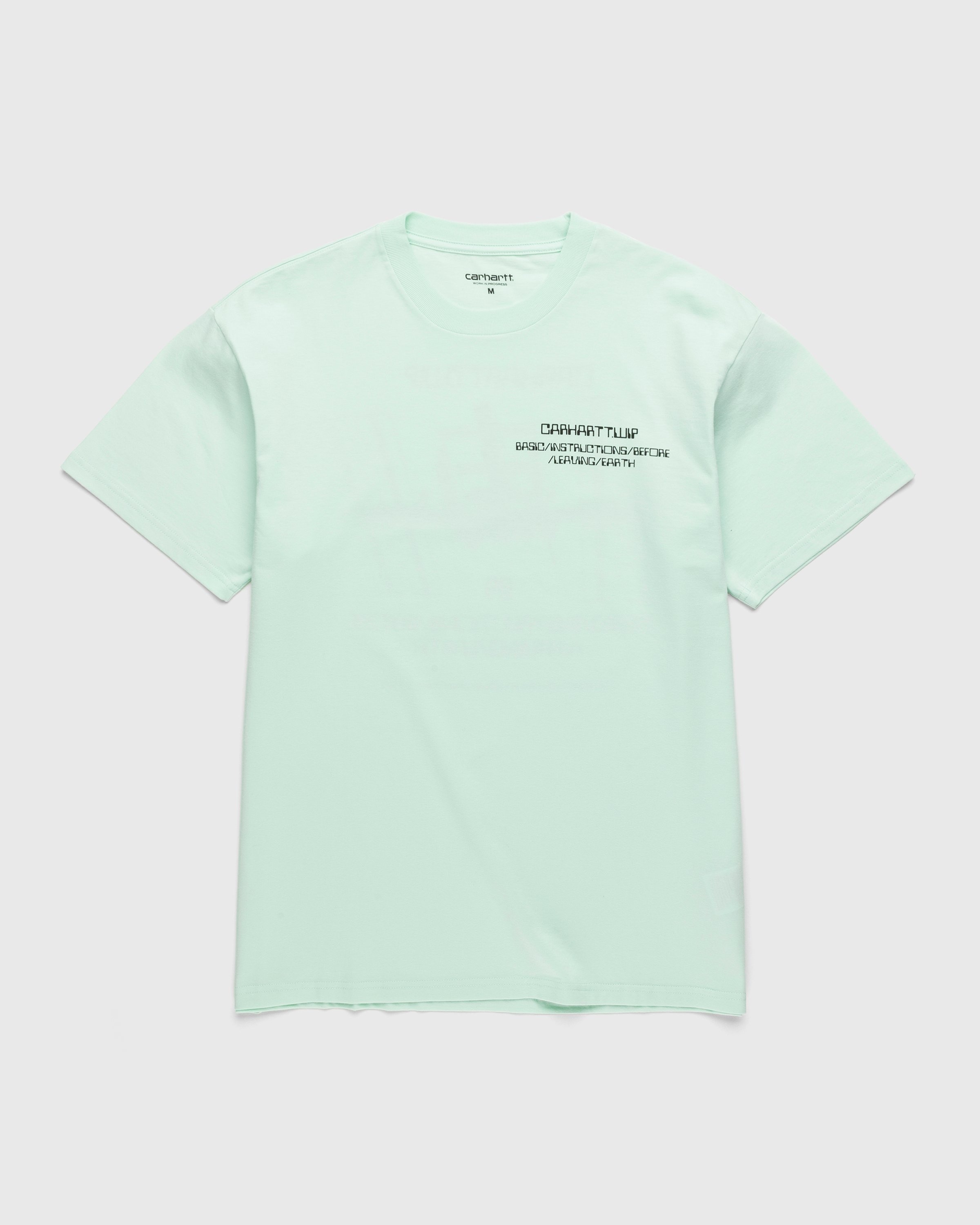 Carhartt WIP – Leaving Earth T-Shirt Pale Spearmint/Black - Tops - Green - Image 1