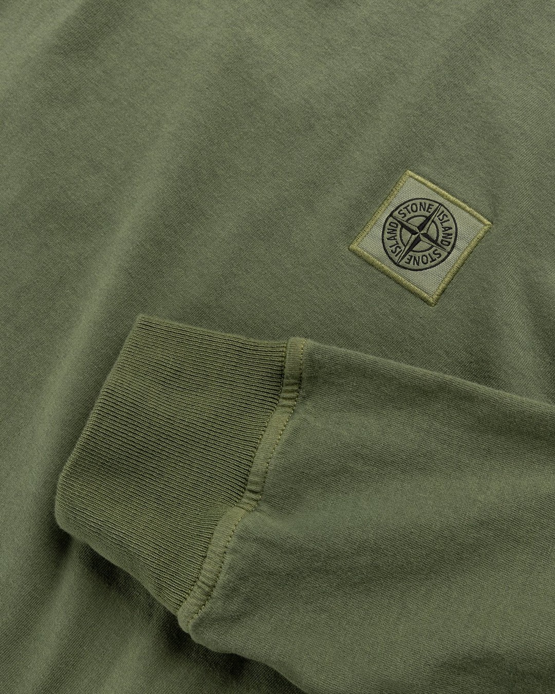 Stone Island – 21857 Garment-Dyed Fissato T-Shirt Olive Green - Sweats - Green - Image 5