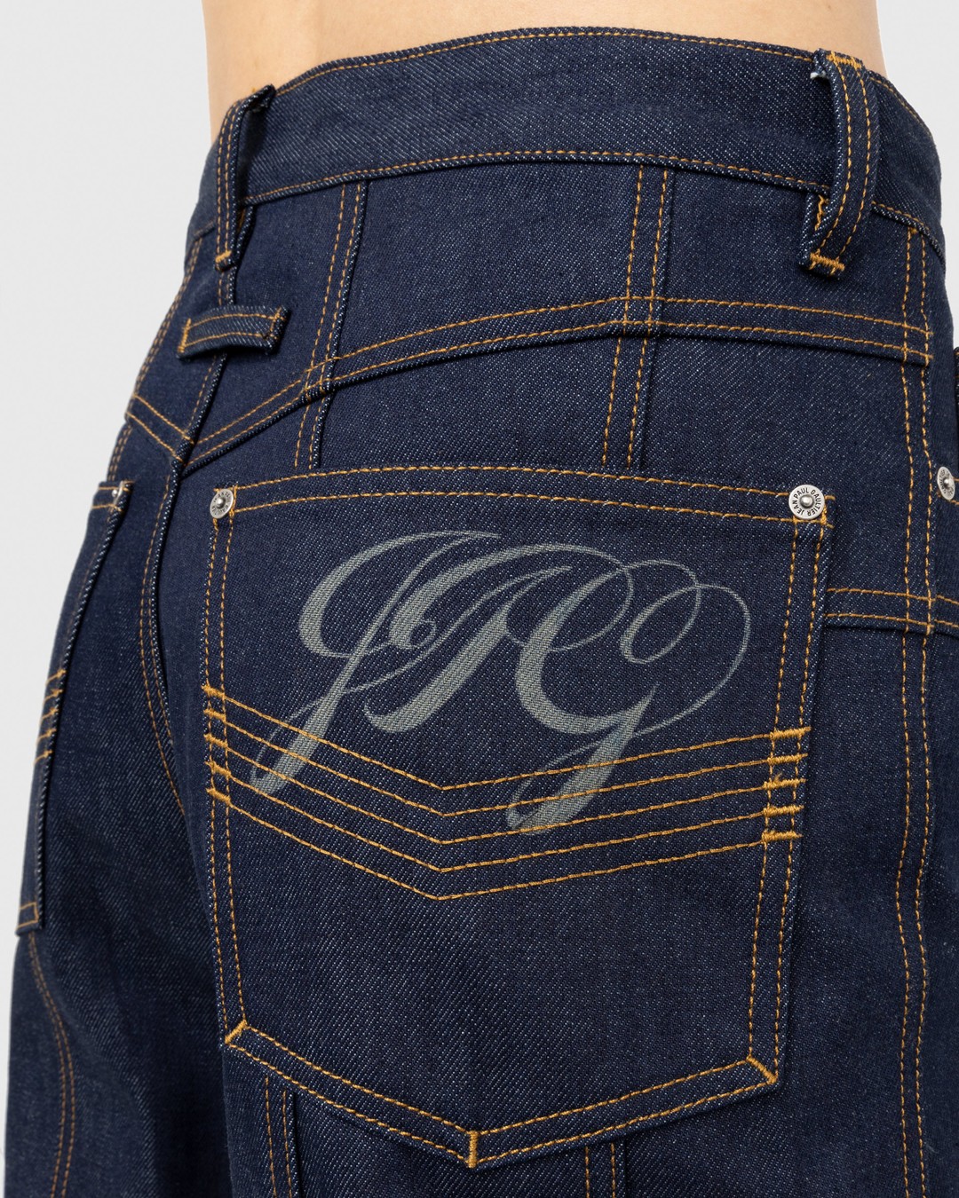Jean Paul Gaultier – Raw Low-Rise Jeans Indigo - Pants - Blue - Image 5