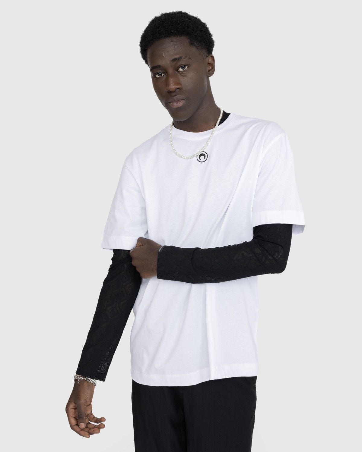 Marine Serre – Organic Cotton T-Shirt White - Tops - White - Image 2