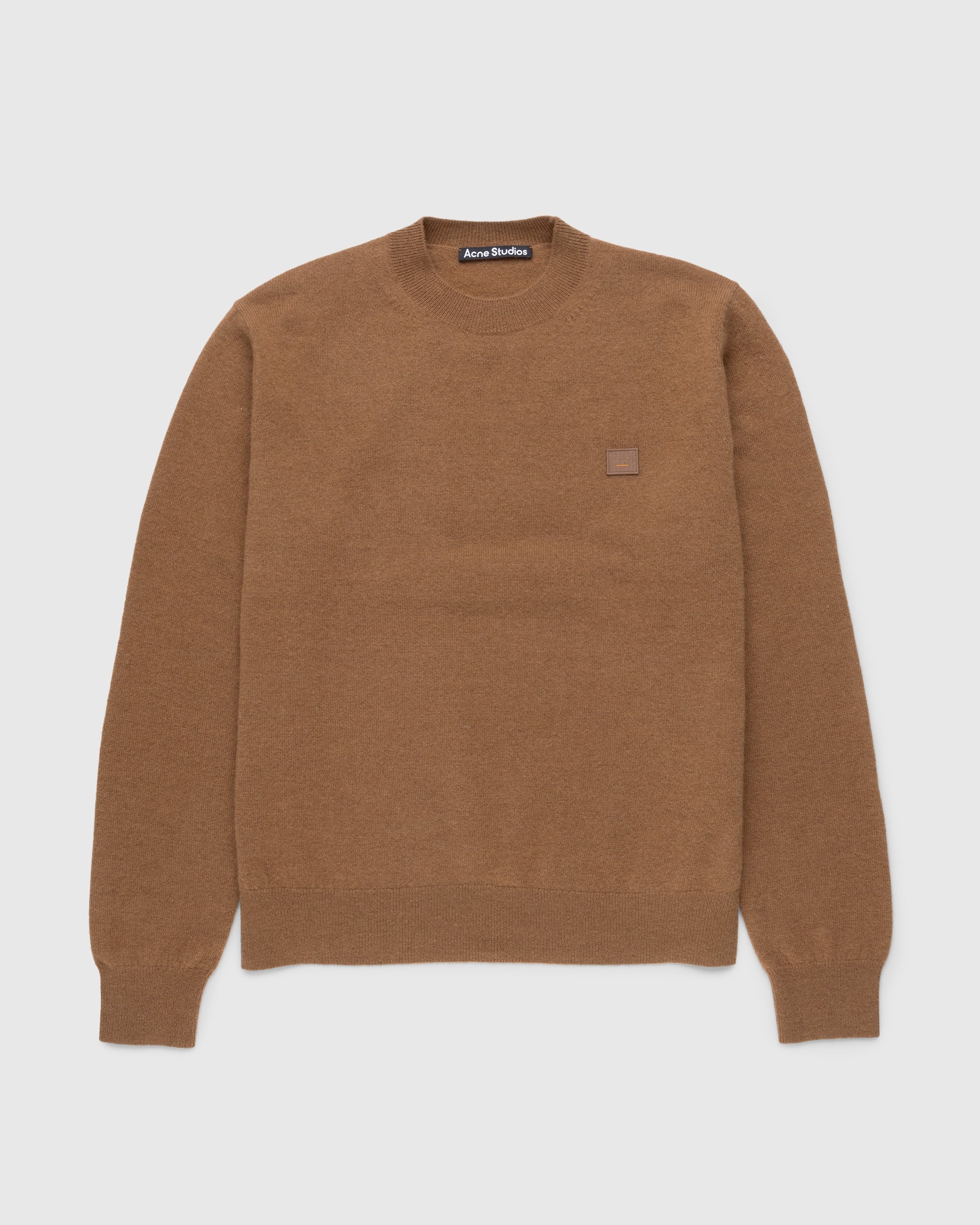 Acne Studios – Wool Crewneck Sweater Toffee Brown - Knitwear - Brown - Image 1