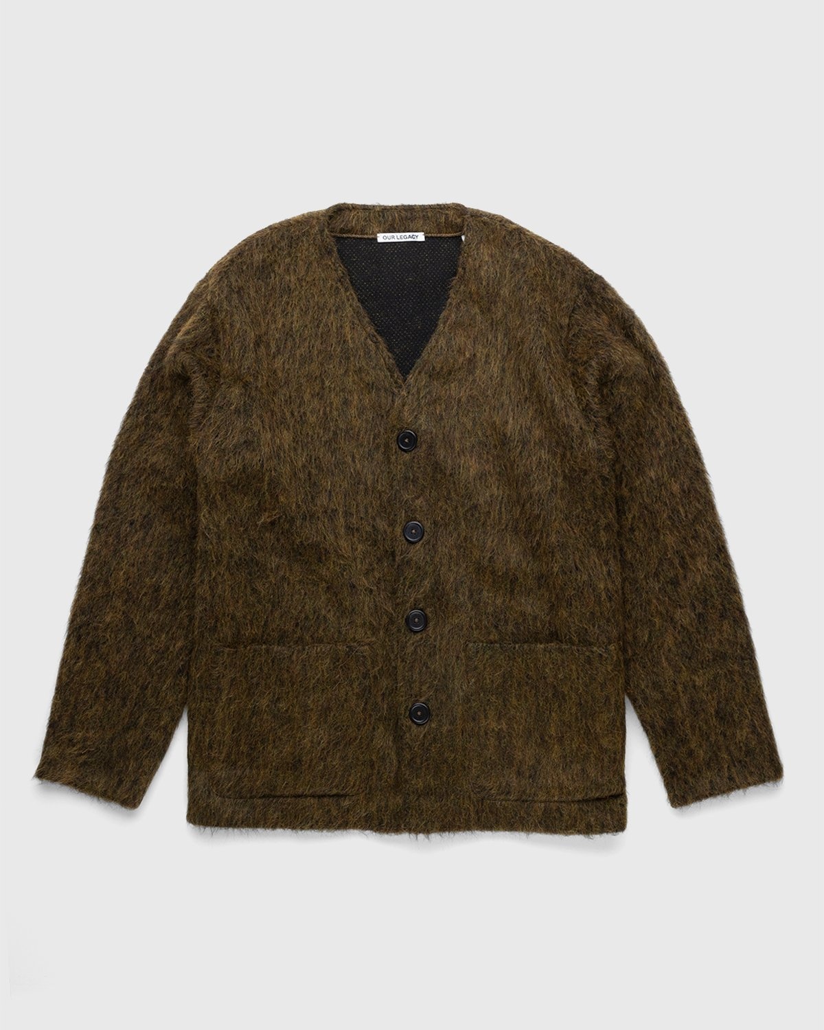 Our Legacy – Cardigan Olive Melange Mohair - Knitwear - Green - Image 1