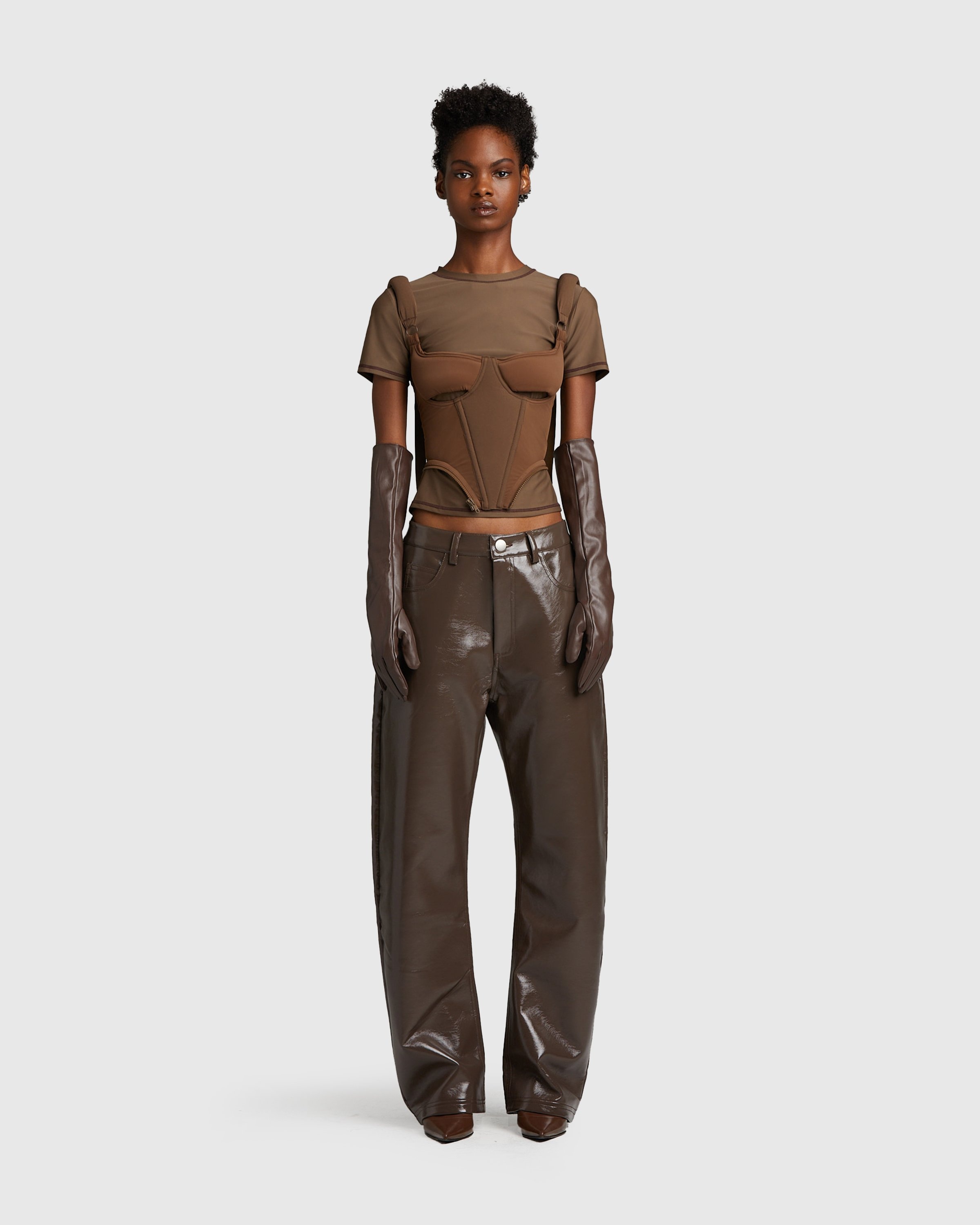 Entire Studios – Pants Brown - Leather Pants - Brown - Image 3