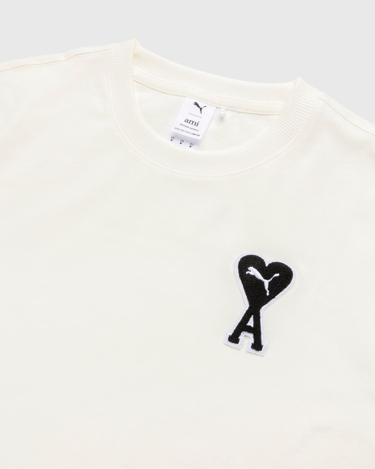 Puma x AMI – Chenille Logo Tee Beige - Tops - Beige - Image 3