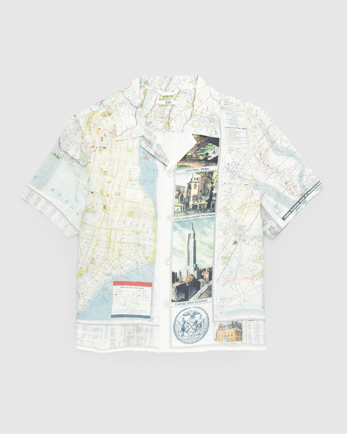 Bode – New York City Map Short-Sleeve Shirt Multi - Shirts - Multi - Image 1