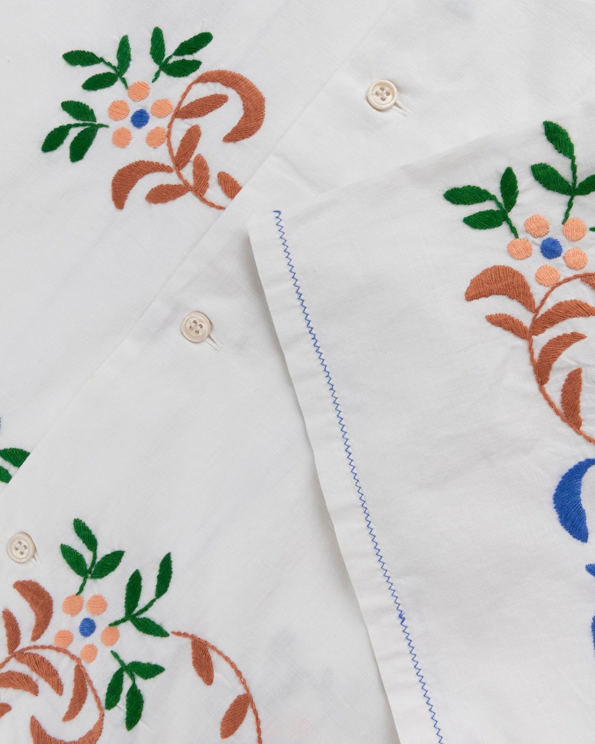 Diomene by Damir Doma – Embroidered Vacation Shirt White/Blue - Shirts - White - Image 5