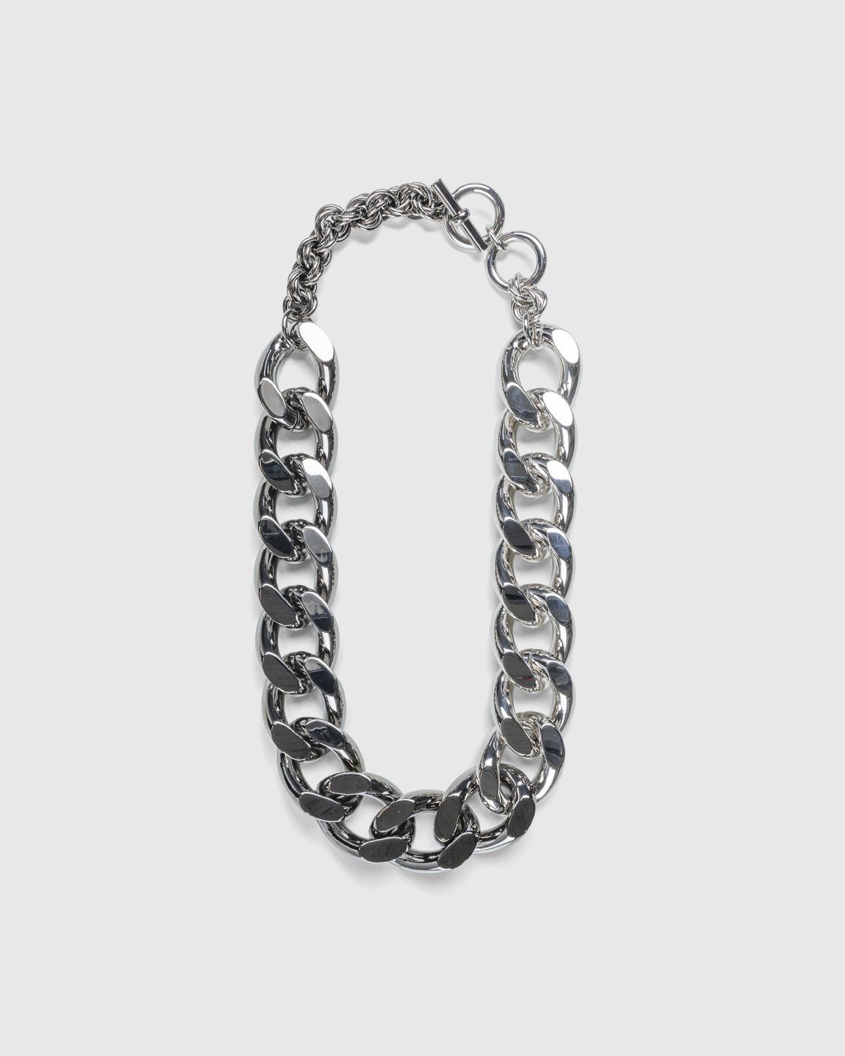 J.W. Anderson – Oversized Chain Necklace Silver Tone/Gunmetal - Necklaces - Silver - Image 1