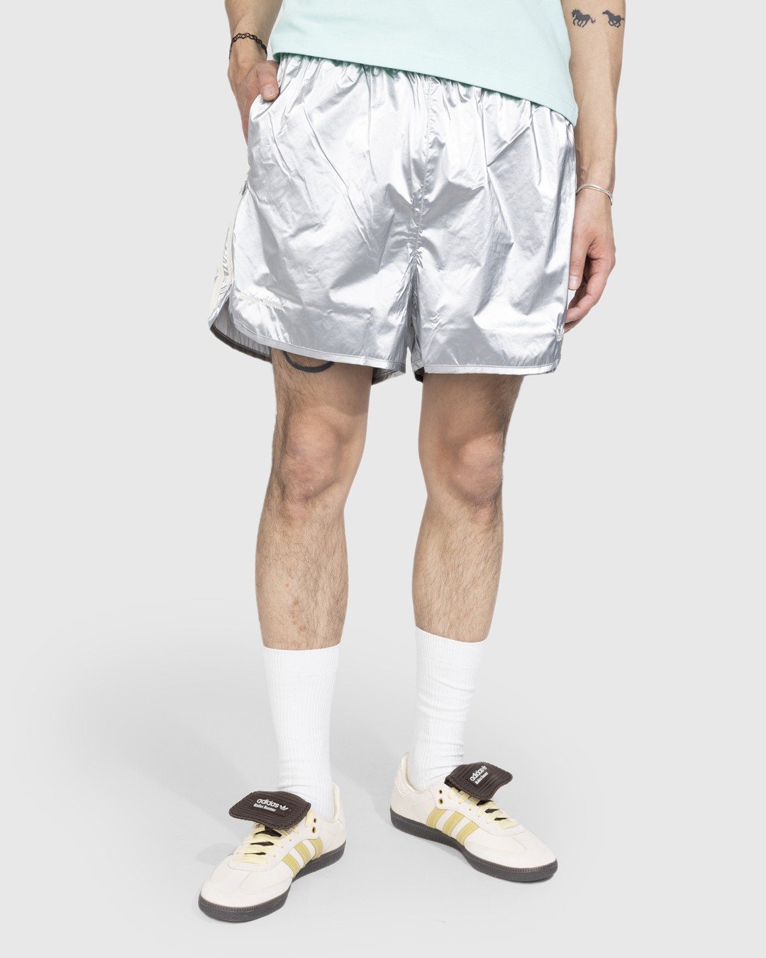 Adidas x Wales Bonner – Metallic Track Shorts Silver - Shorts - Silver - Image 2