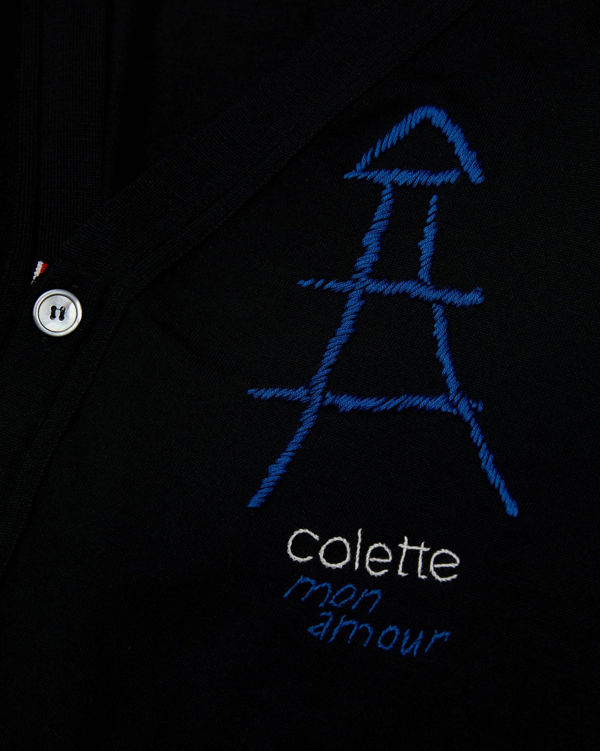 Colette Mon Amour x Thom Browne – Black Eiffel Cardigan - Sweats - Black - Image 4