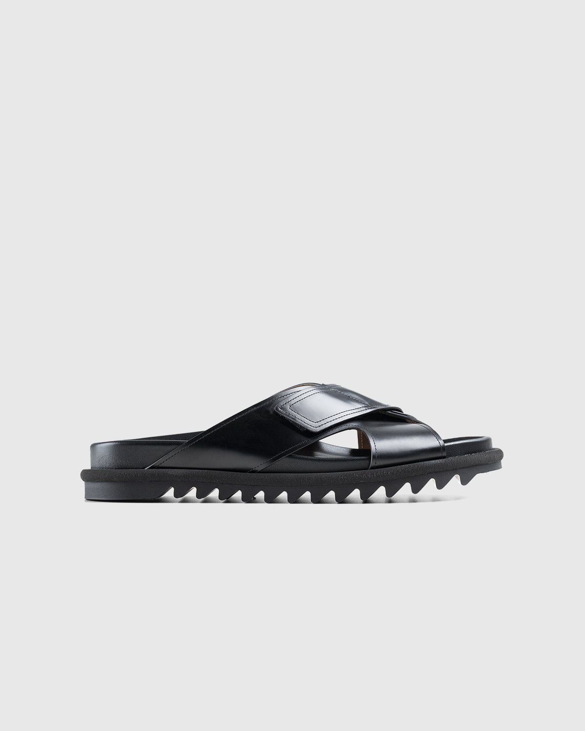 Dries Van Noten – Leather Criss-Cross Sandals Black - Image 1