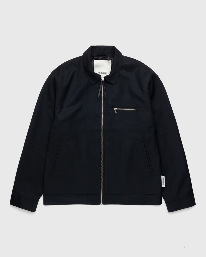 Tropical Wool Zip Jacket Black