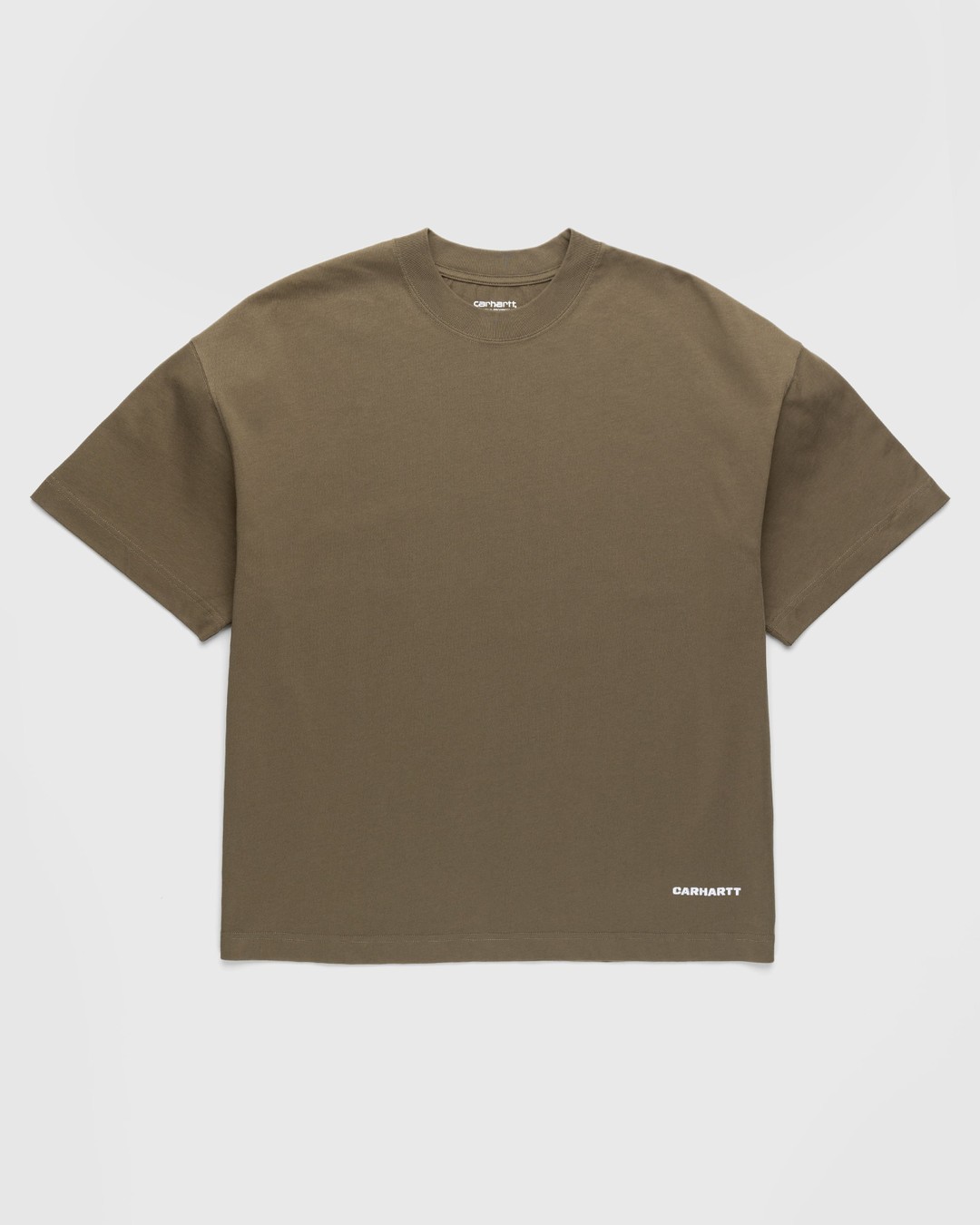 Carhartt WIP – Link Script T-Shirt Green - Tops - Brown - Image 1