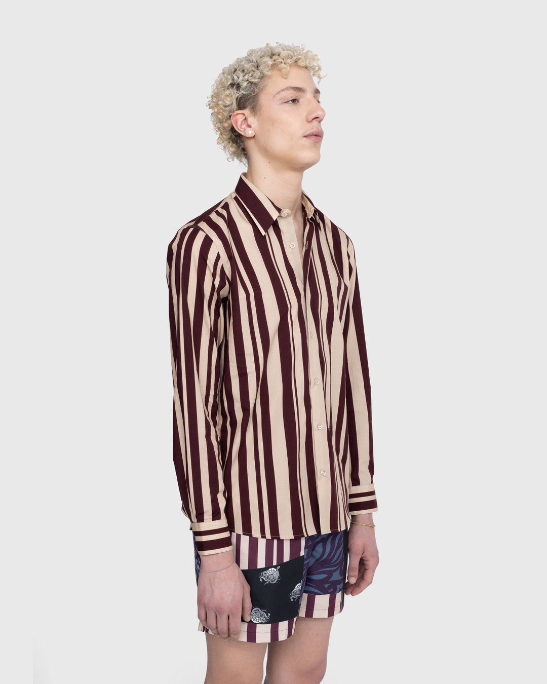 Dries van Noten – Curle Shirt Burgundy - Shirts - Red - Image 4
