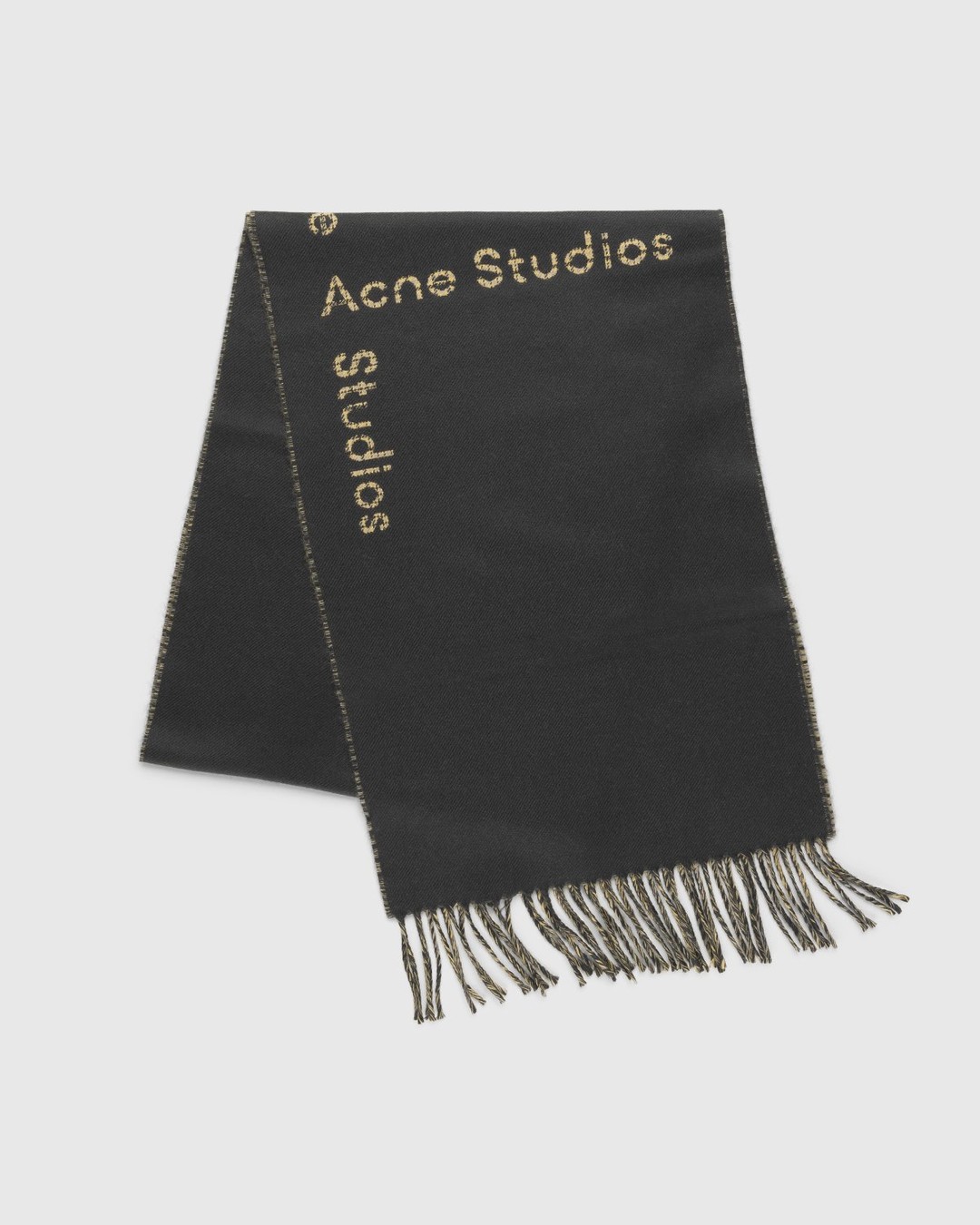 Acne Studios – Double Face Scarf Dark Green - Scarves - Black - Image 1