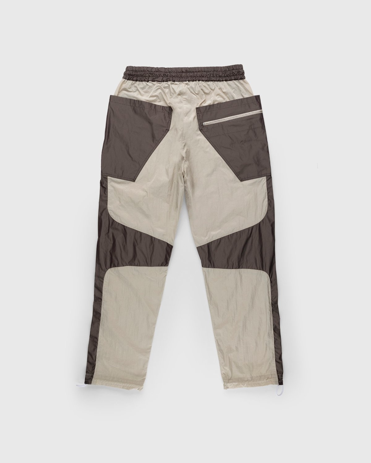 Arnar Mar Jonsson – Contrast Panelled Track Trouser Beige Chocolate - Pants - Brown - Image 2
