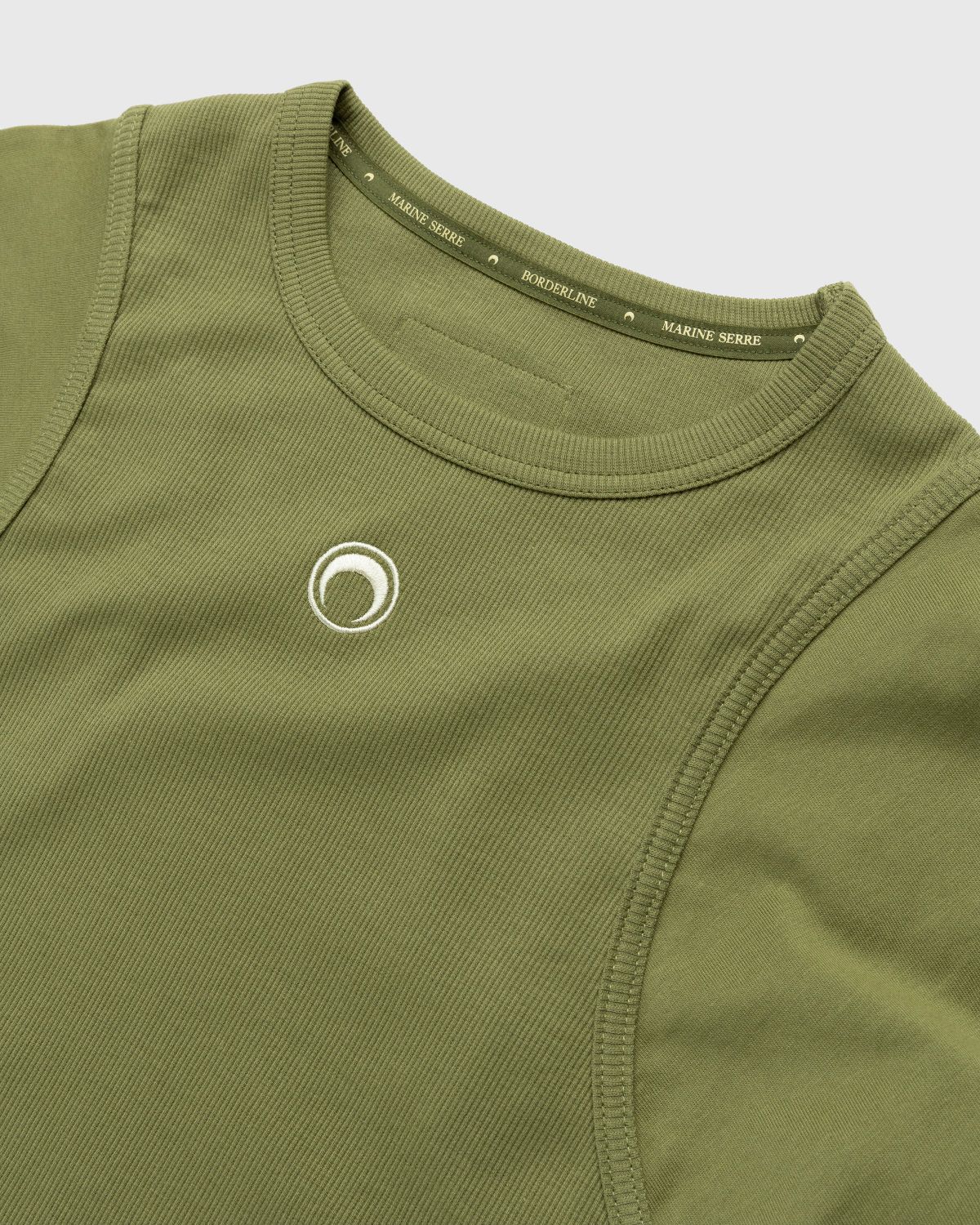 Marine Serre – Organic Cotton Relaxed Long-Sleeve Top Green - Longsleeves - Green - Image 5