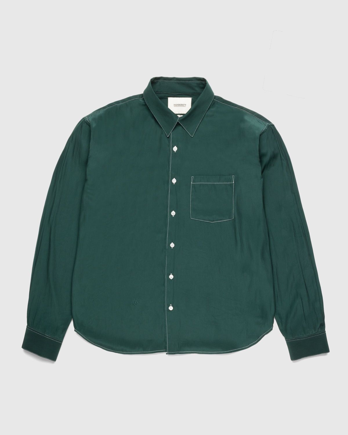Highsnobiety – Lightweight Long-Sleeve Shirt Dark Green - Shirts - Green - Image 1
