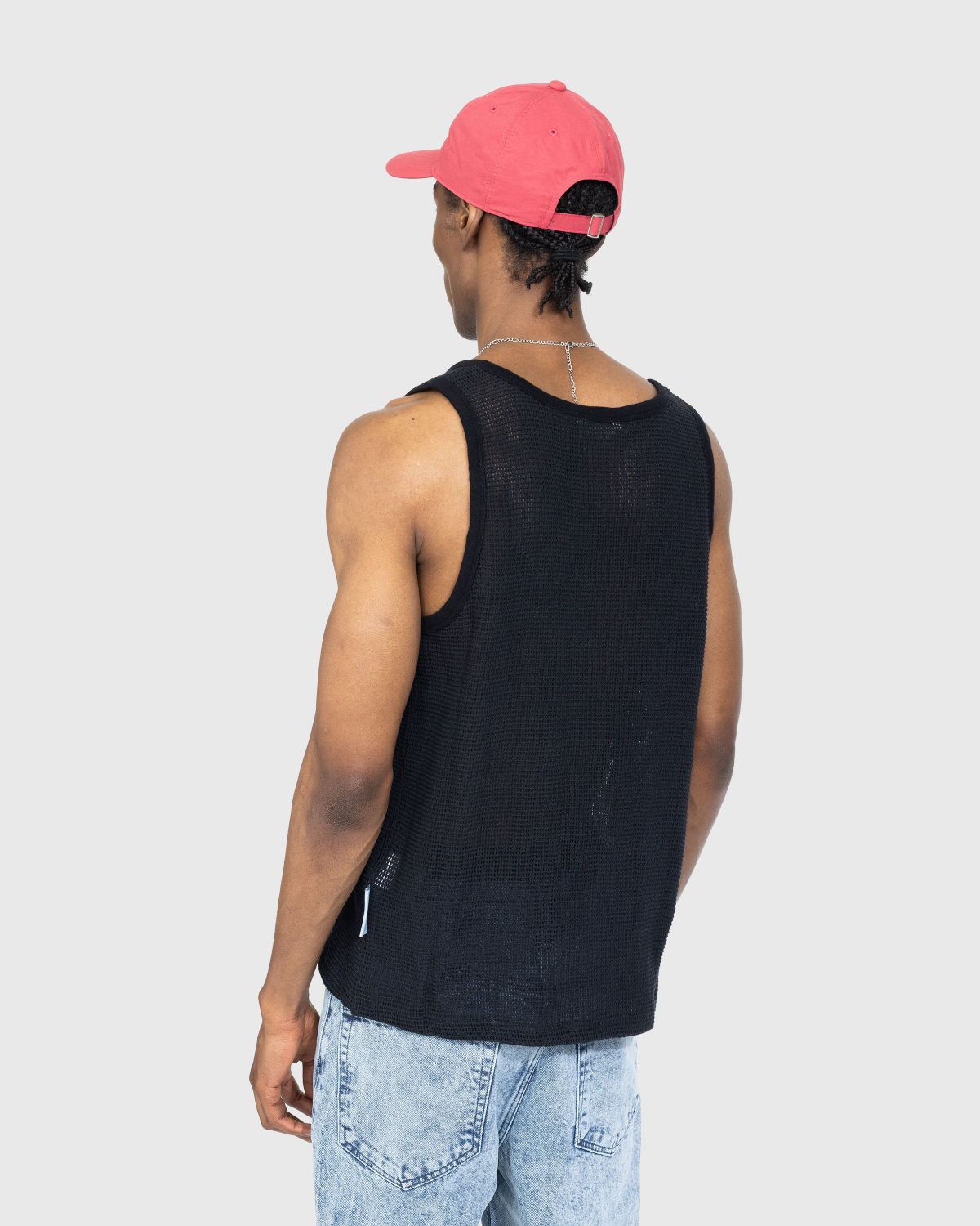 Highsnobiety – Cotton Mesh Knit Tank Top Black - Tops - Black - Image 4