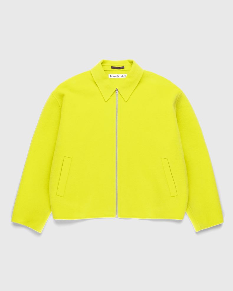 Wool Zipper Jacket Lime Green