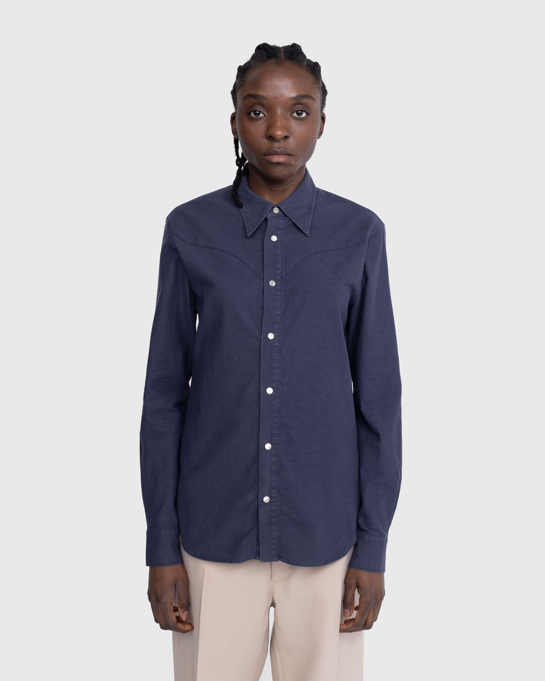 Stockholm Surfboard Club – Western Button-Up Shirt Faded Navy