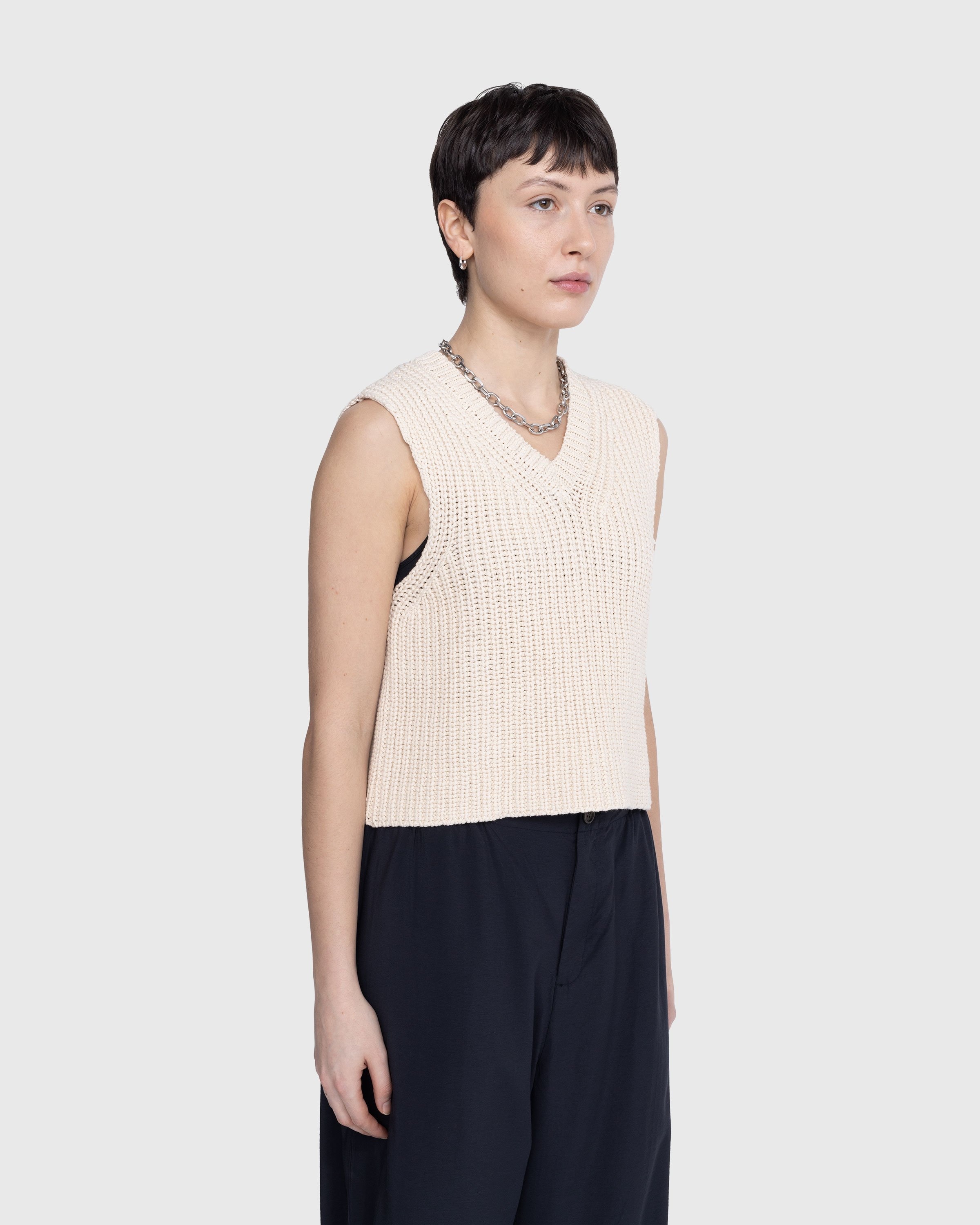 Our Legacy – Intact Vest Raw White Chunky Cotton Rib - Outerwear - White - Image 3