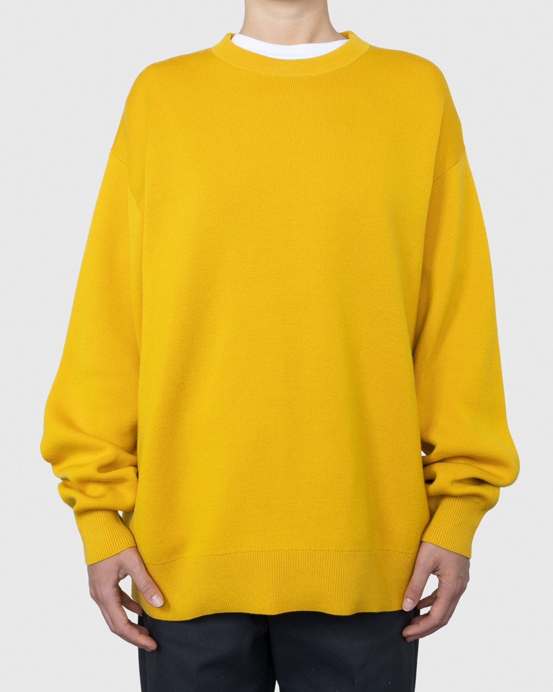 Acne Studios – Merino Wool Crewneck Sweater Yellow - Crewnecks - Yellow - Image 2