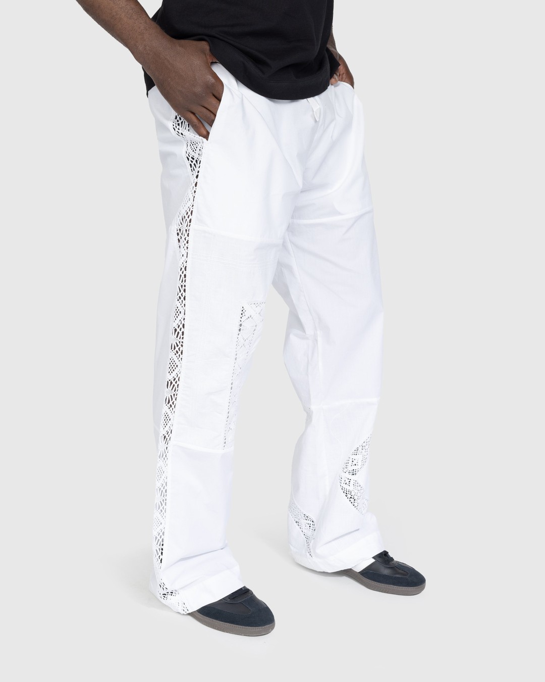 Marine Serre – Regenerated Household Linen Pajama Pants White - Pants - White - Image 2