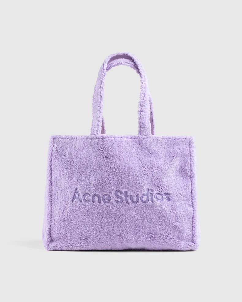 Furry Logo Shoulder Tote Bag Lilac Purple