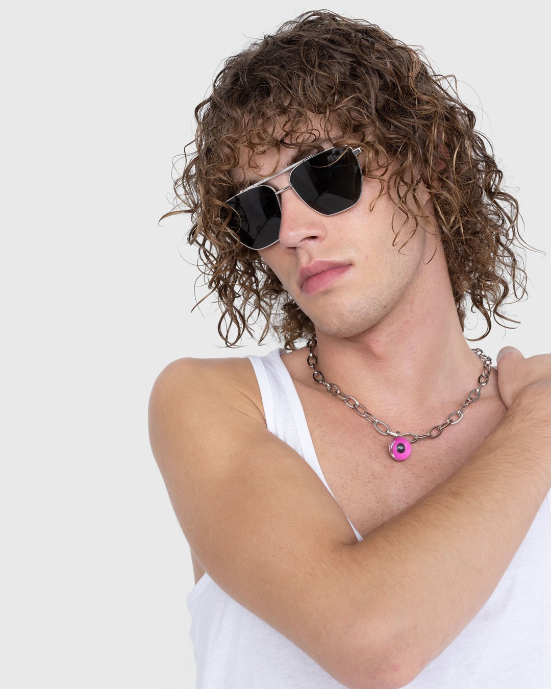 Bottega Veneta – Pilot Square Frame Sunglasses Silver - Eyewear - Silver - Image 4