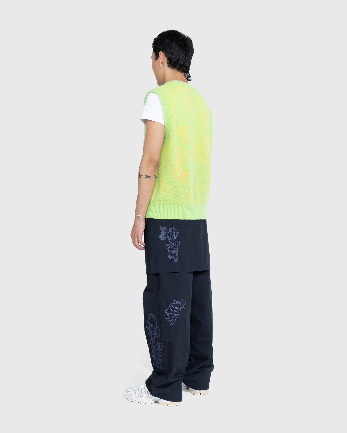 NTS x Highsnobiety – Alpaca Fuzzy Sweater Vest Green - Knitwear - Green - Image 4