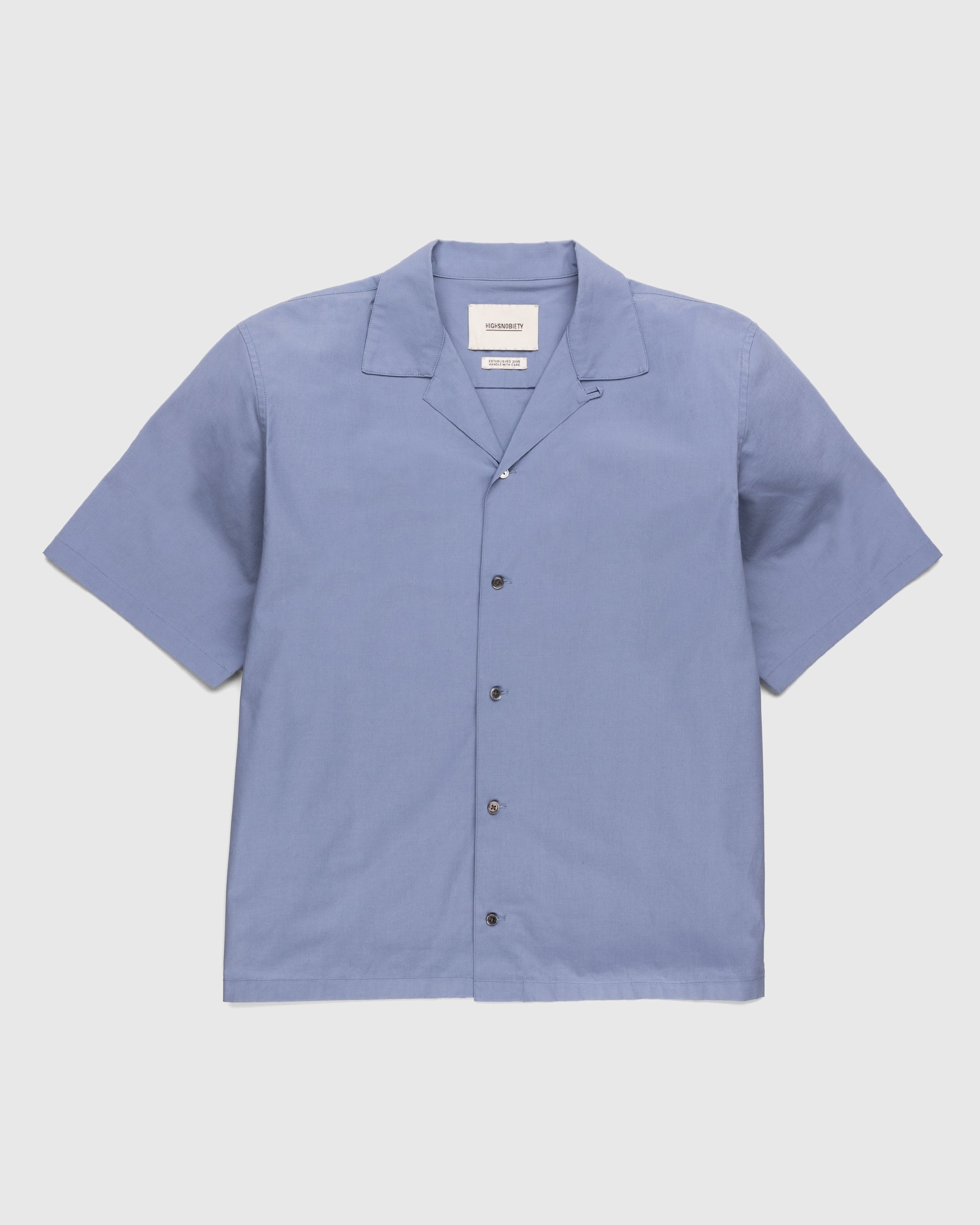 Highsnobiety – Poplin Short-Sleeve Shirt Blue - Shirts - Blue - Image 1