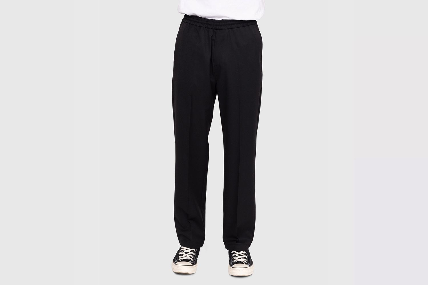 Wool Blend Elastic Pants
