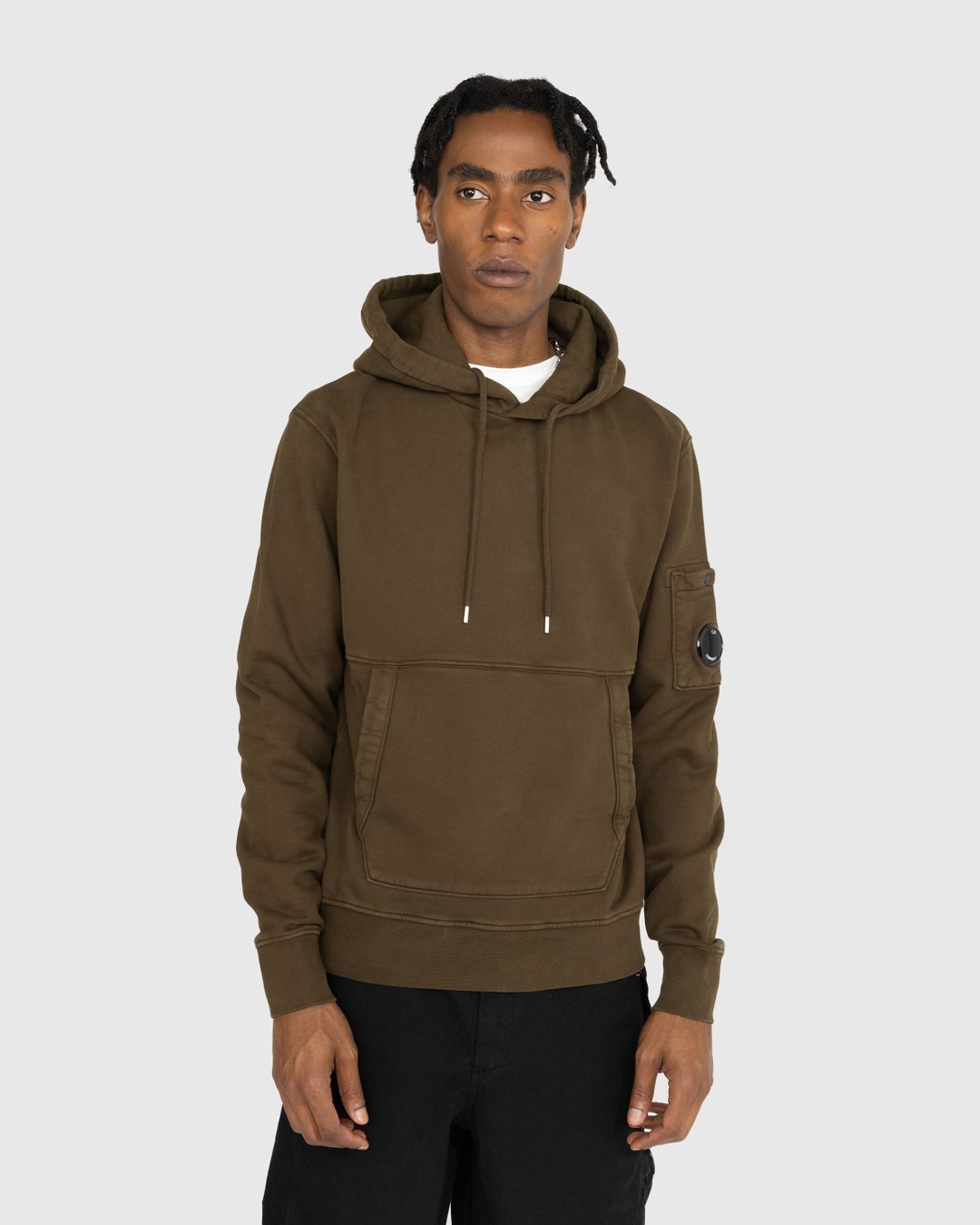 Cp company nylon cheap sleeve hooded sweatshirt