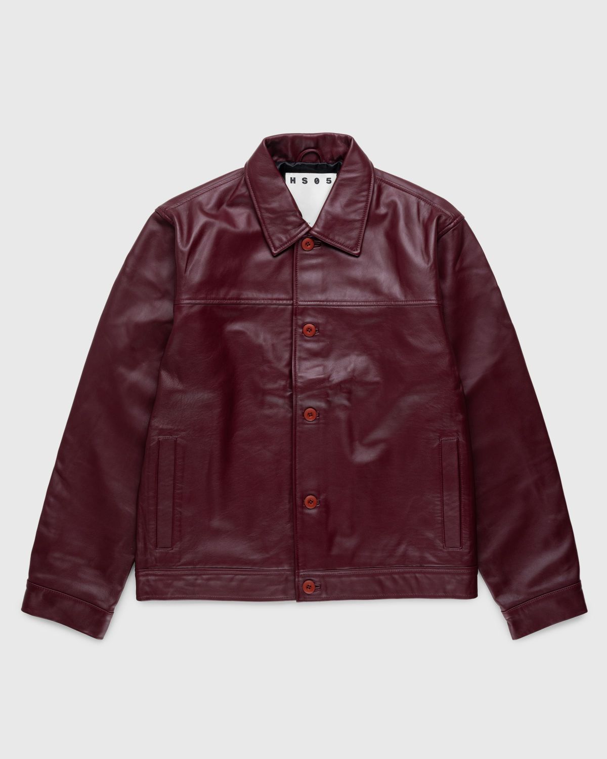 Highsnobiety HS05 – Leather Jacket Burgundy - Outerwear - Red - Image 1