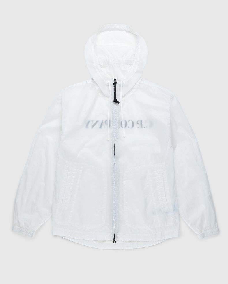 C.P. Company – Light Microweave Laminated Hooded Jacket Gauze White