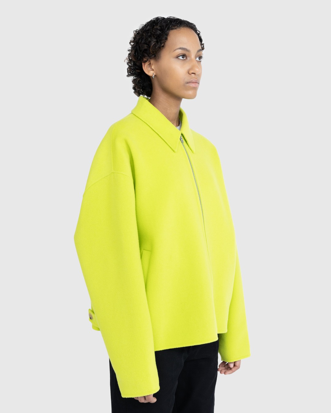 Acne Studios – Wool Zipper Jacket Lime Green - Jackets - Green - Image 3