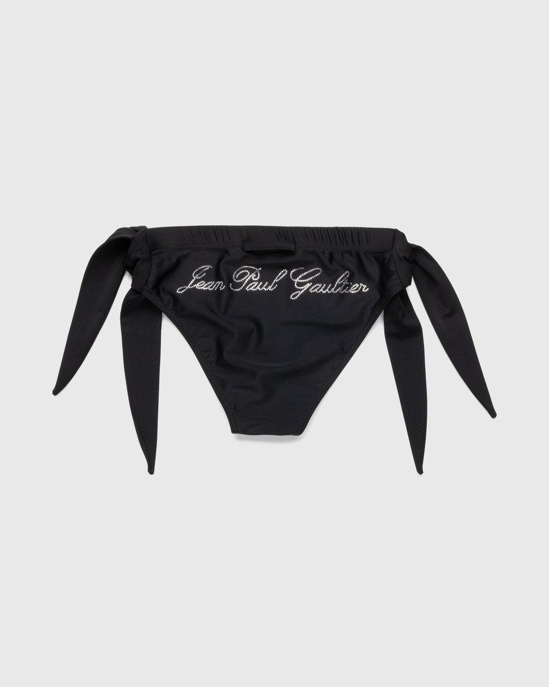 Jean Paul Gaultier – Rhinestone Logo Bikini Bottom Black - Swimwear - Black - Image 1