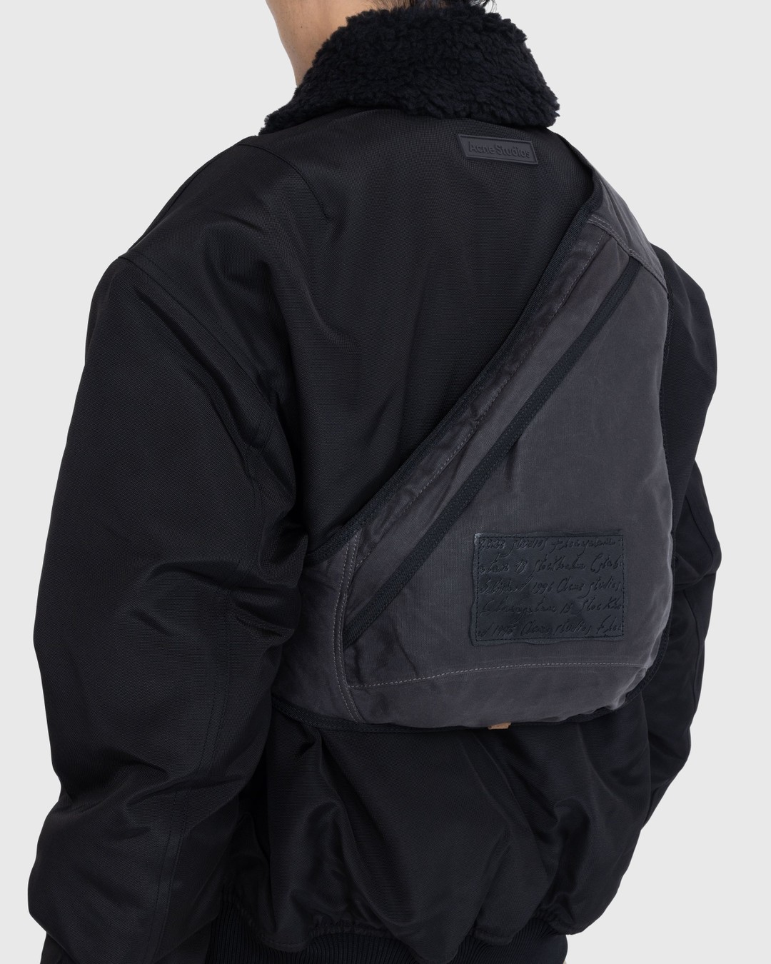 Acne Studios – Sling Backpack Grey/Black - Bags - Multi - Image 5