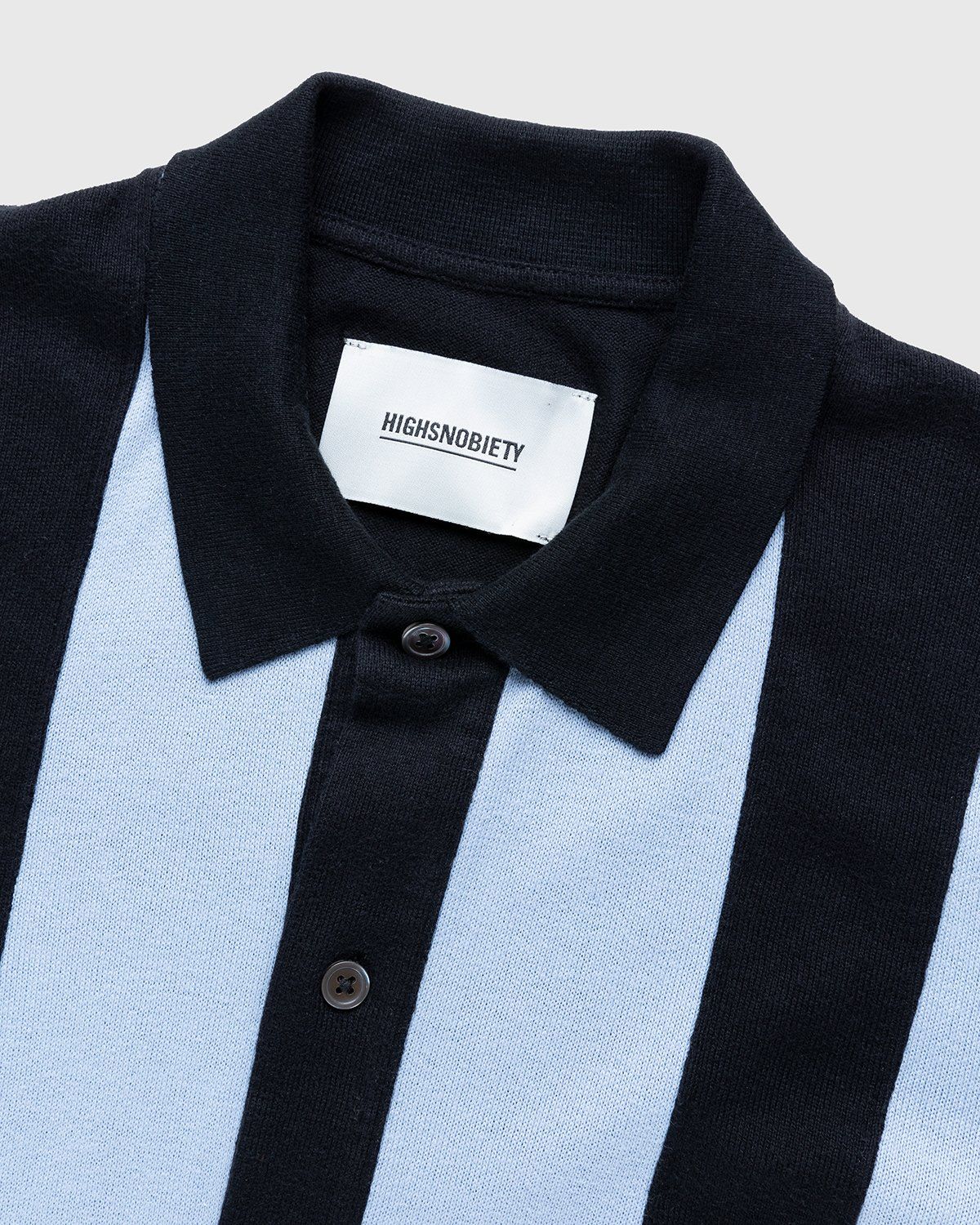 Highsnobiety – Knit Bowling Shirt Blue Black - Shirts - Blue - Image 3