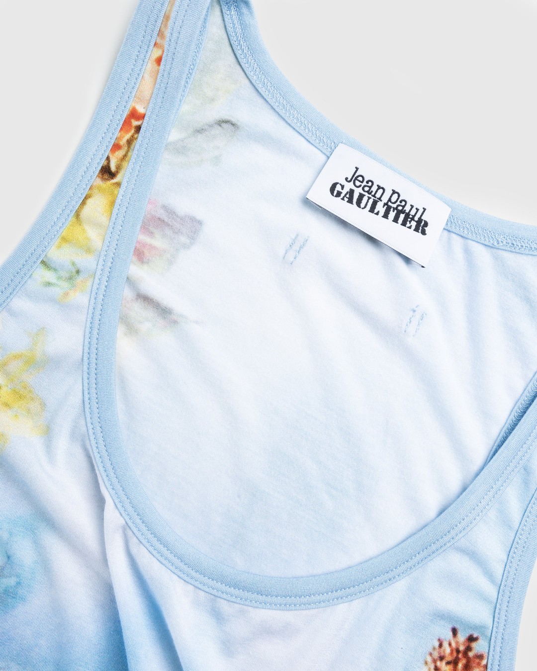 Jean Paul Gaultier – Printed Body Flowers Tank Top Blue - Men Tops - Blue - Image 5