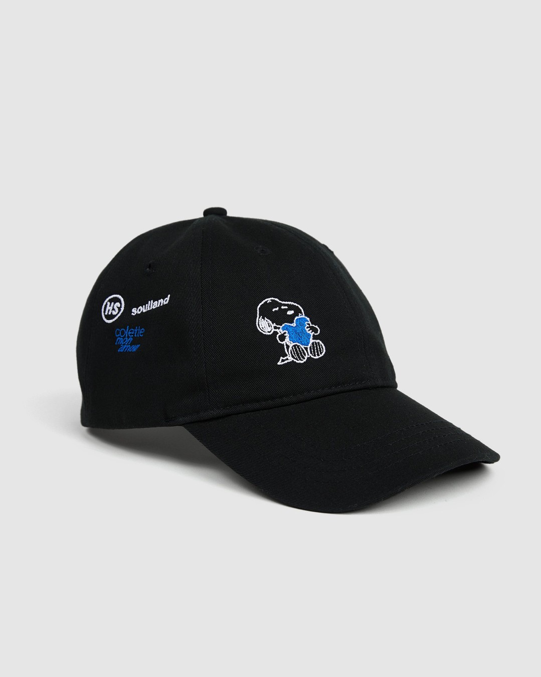 Colette Mon Amour x Soulland – Snoopy Heart Black Baseball Cap - Hats - Black - Image 1