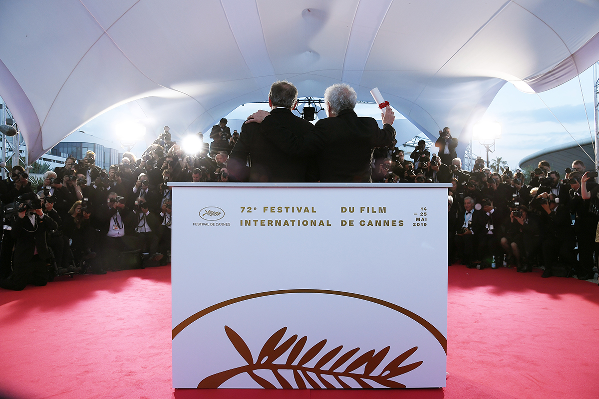 Jean-Pierre Dardenne and Luc Dardenne pose at Cannes Film Festival