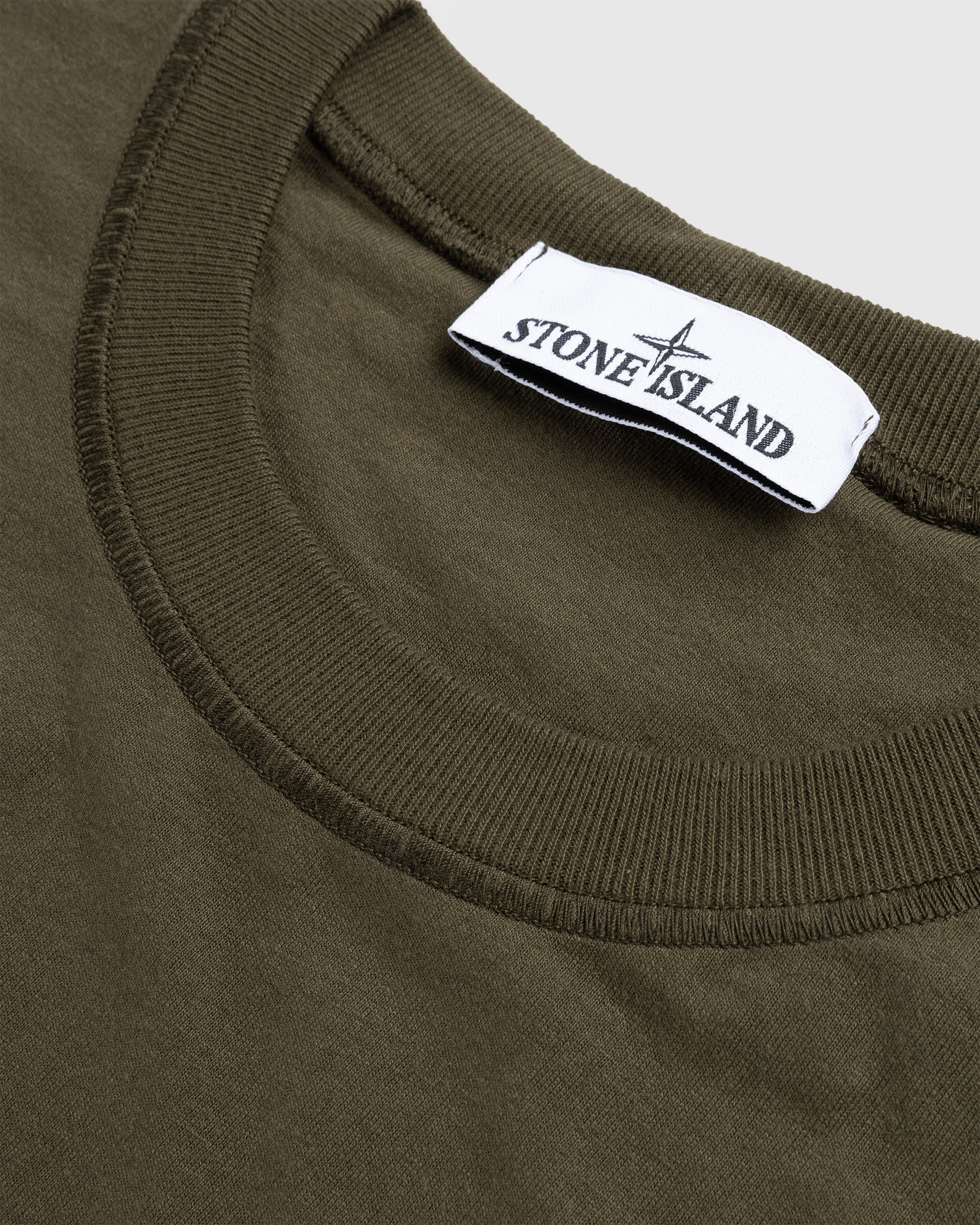 Stone Island – Fissato Longsleeve T-Shirt Olive - T-shirts - Green - Image 6