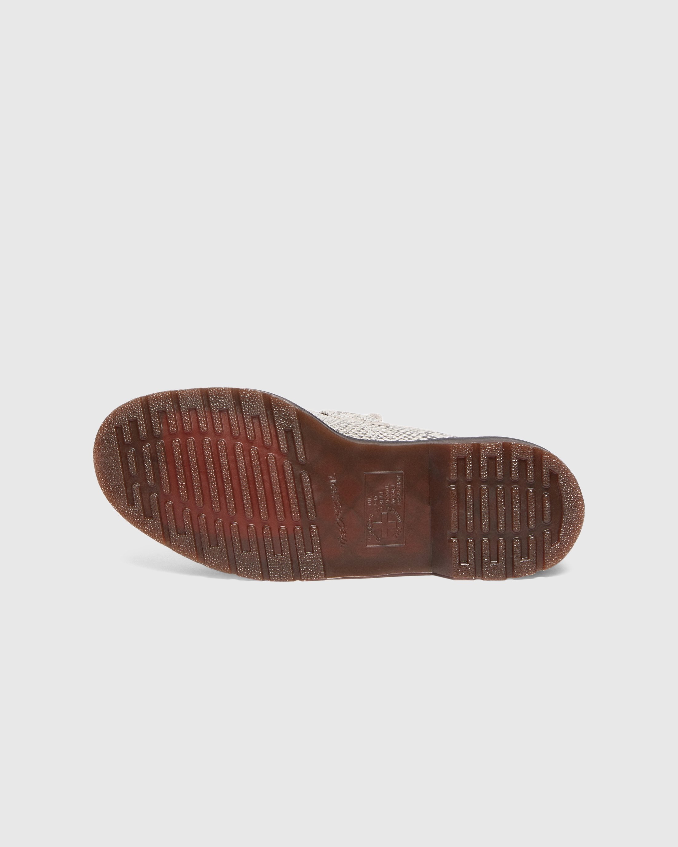 Dr. Martens – Adrian Snaffle Python Print Suede Loafers Sand/Black - Shoes - Grey - Image 5