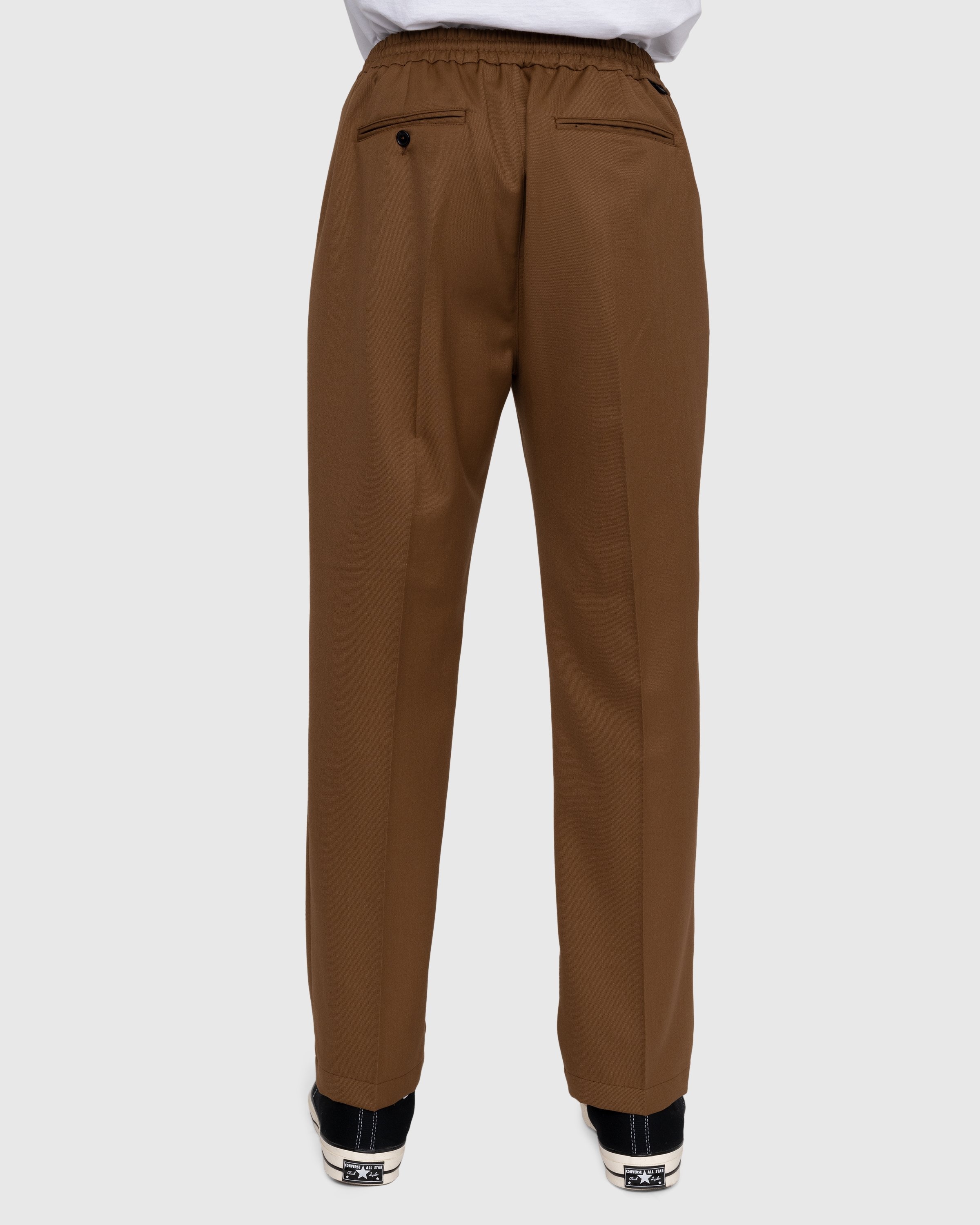 Highsnobiety – Wool Blend Elastic Pants Brown - Trousers - Brown - Image 4