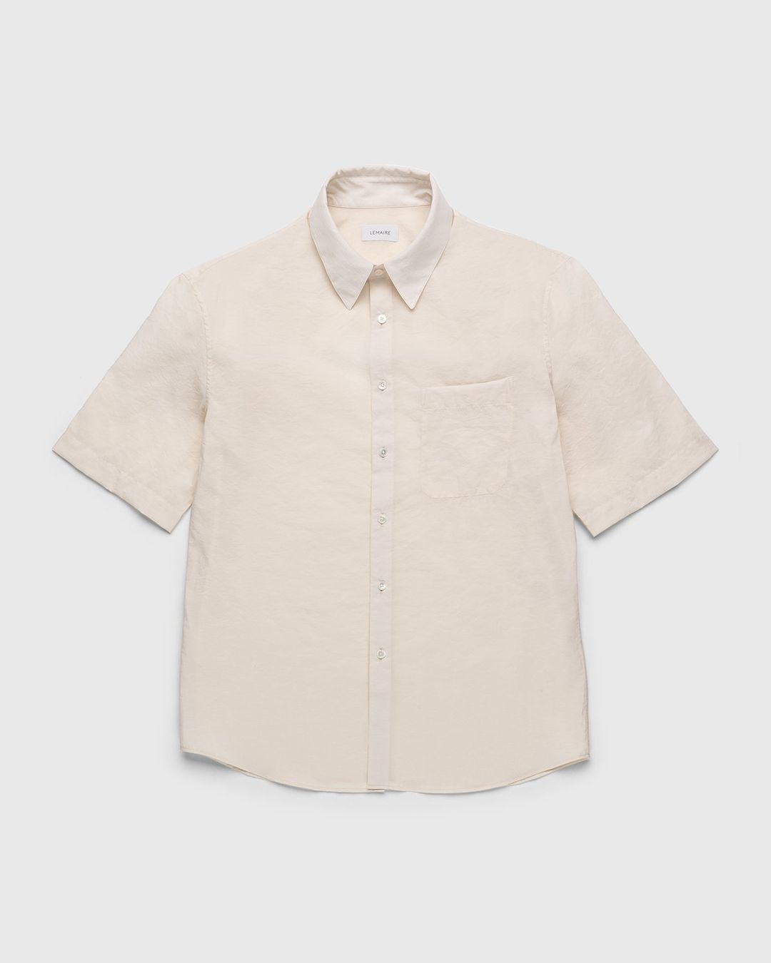 Lemaire – Regular Collar Short Sleeve Shirt Ivory | Highsnobiety Shop