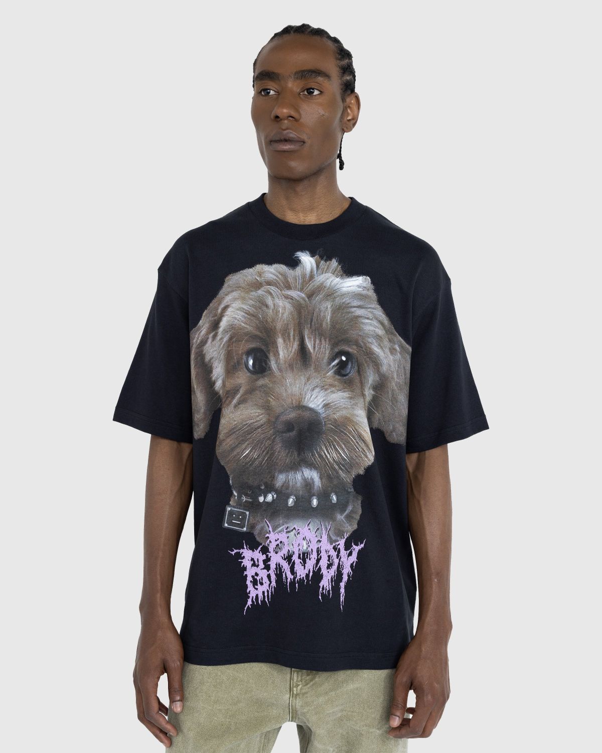 Acne Studios – Printed Dog T-Shirt Faded Black - Tops - Black - Image 2