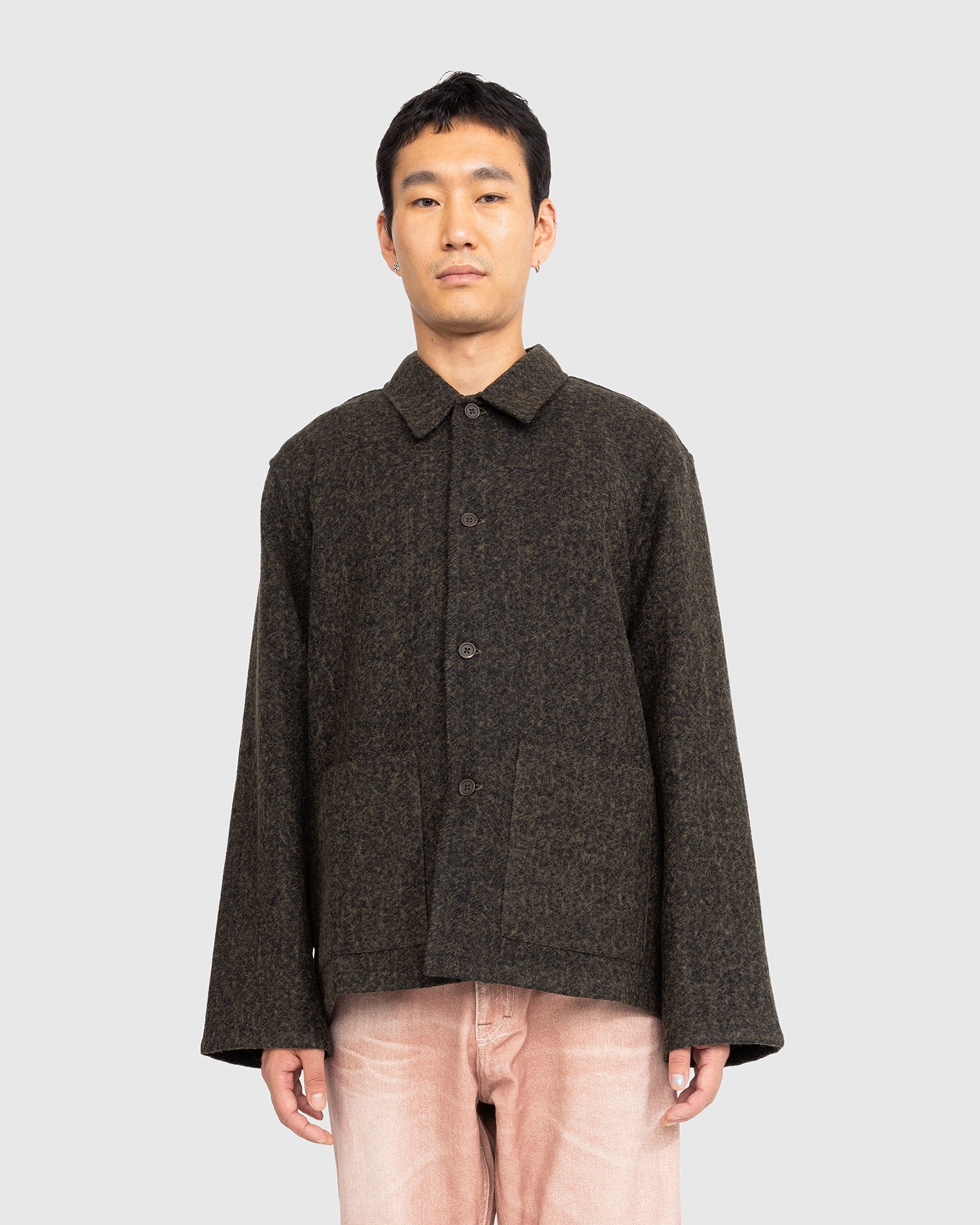 Our Legacy – Haven Jacket Black/Moss Fuzz Wool - Outerwear - Green - Image 4