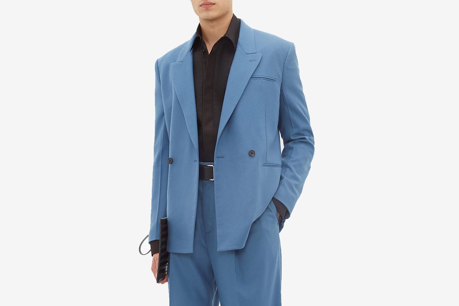 Double-Breasted Cashmere-Blend Suit Jacket