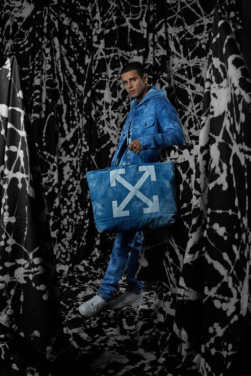 Off-White END denim tote bag